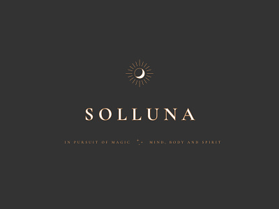 Solluna Oracle Card Logo brand identity esoteric gold illustration logo magic moon mysticism mytical occult oracle sun