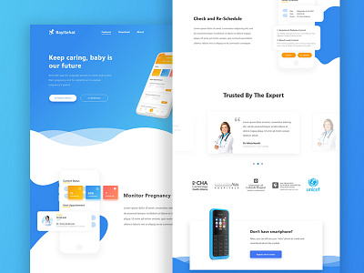 Landing Page BayiSehat baby bayisehat blue exploration landingpage medic medical website