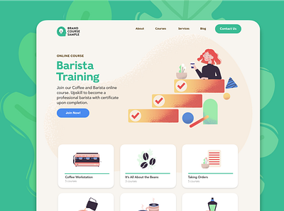 Barista Training Web Desktop design photoshop sketch ui vector website