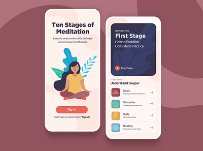 Meditation App app design sketch ui