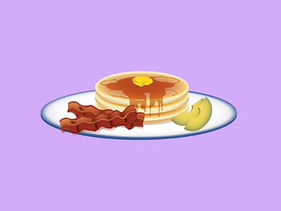 Classic pancake with bacon and avocado breakfast design food foodie illustration pancake vector