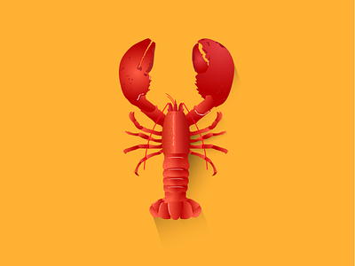 Lobster illustration design food foodie illustration lobster red vector yellow