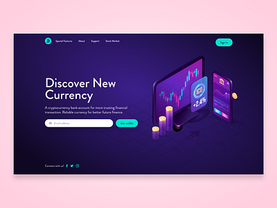 Cryptocurrency Landing Page - AdobeXD Challenge