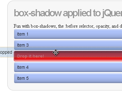 Box Shadow Funnery box shadow css3 jquery