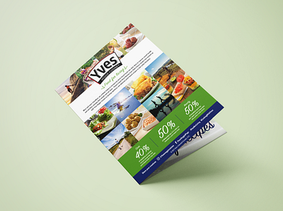Food For Living ―Insert bifold brochure corporate cover flyer food gastronomy graphic design health indesign