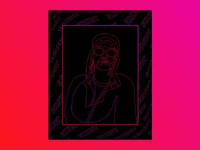 Kurt Cobain ―Digital Portraits adobe cover digital graphic design illustration illustrator line art neon photoshop