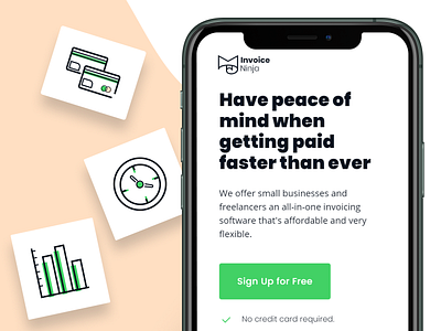 Invoice Ninja Rebrand - SaaS Website Design Mobile View