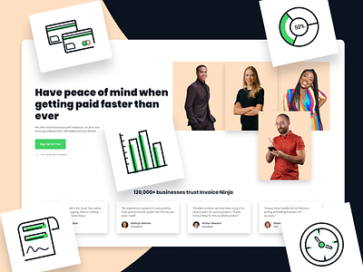 Invoice Ninja Rebrand - SaaS Website Hero Section Design