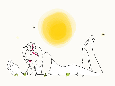Reading Outdoors books butterfly hand drawn human illustration ipad pro laying meditate minimal nature procreate reading relax relaxing spring summer sun sunset travel vacation
