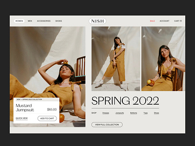 Nish Website clothing elegant graphic design layout lifestyle modern sustainable ui web design website