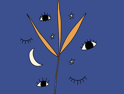 This Night Can See drawing drawing style eyes illustration ipad pro minimal night procreate procreate app womenofillustration womenwhodraw