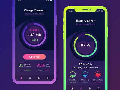 Flex Cleaner app design draft ui