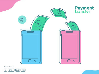 money transfer illustration concept