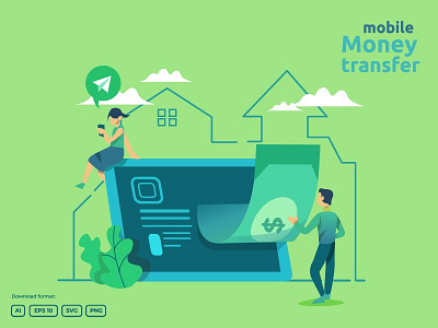 money transfer illustration concept