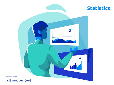 data analysis and statistics illustration concept