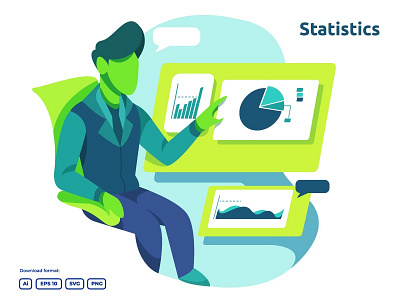 data analysis and statistics illustration concept