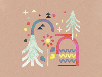Playing with textures flowers geometric geometry graphic design illustration illustrator mountain paper squamish trees triangles vancouver