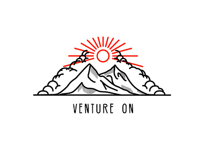 Venture On graphic design illustrator mountain mountain lines squamish sticker typography vancouver