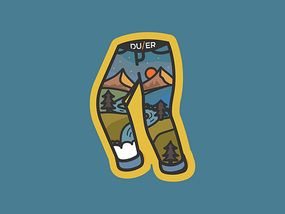 Stickers for DUER badge colour icon mountains nature pants sticker sunrise