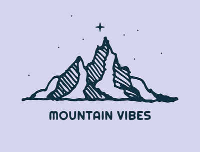 Mountain Vibes badge character graphic design illustration illustrator lettering mountain practise squamish sticker vancouver