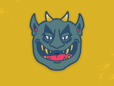 I bite badge character demon design graphic graphic design illustration illustrator mask sticker vancouver