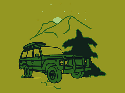 Adventure vibes cars green illustration illustrator land cruiser mountains nature outdoors trees
