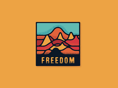 Freedom badge design graphic graphic design illustration illustration art illustrator mountain squamish sticker texture textures