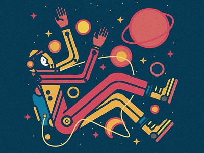 Sometimes I feel a little lost astronaut character design foot geo illustrator lines people shapes space stars