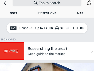 Realestate.com.au iOS App - Buy Search Listing and Filter Bar