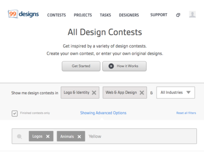 99designs - Contests Search Wires - Tablet Portrait (Web)