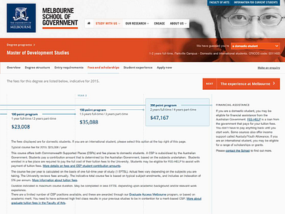 Melbourne School of Government - Fees and Scholarships