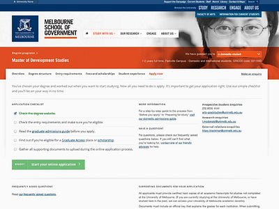 Melbourne School of Government - Application Checklist