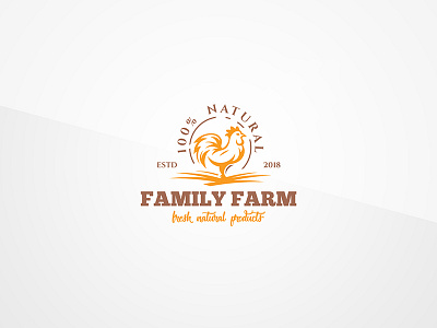 Farm Logo chicken farm farmer food local logo natural organic poultry rooster template