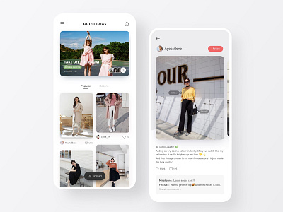 Whowhatwear - outfit inspiration app branding design ecommerce fashion interface mobile outfit social spring ui