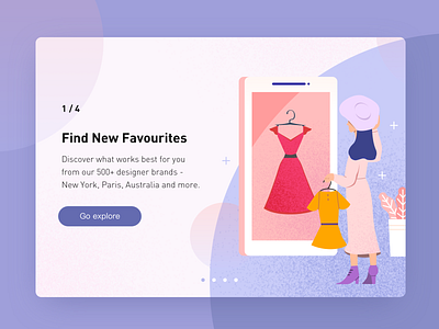 Online shopping banner design app apparel branding clothes design dress ecommerce fashion graphic guide page illustration interface online shopping ui vector woman
