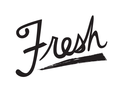 Fresh Yo black and white hand lettering handwriting type