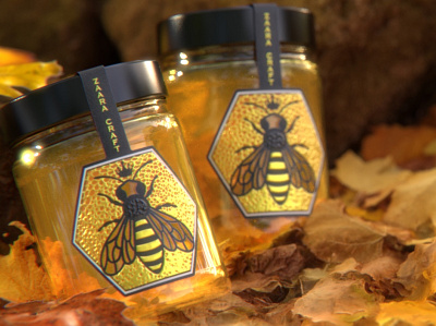 Autumn Honey Vision 3d label photoshop retouch