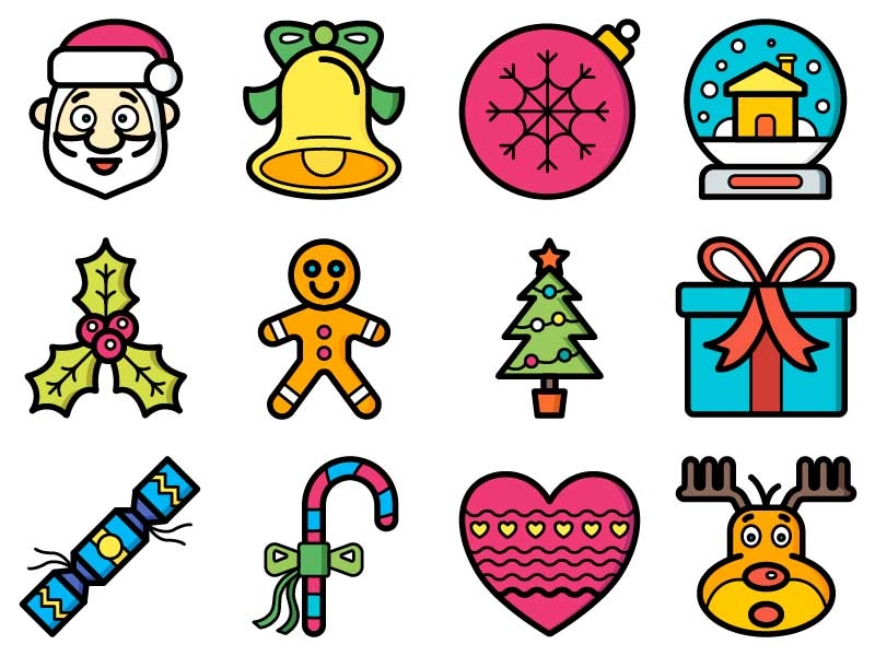 Free Christmas Icons! by Callum Smith on Dribbble