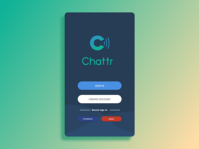 #Dailyui challenge Day 01 app challenge chattr dailyui sign up ui