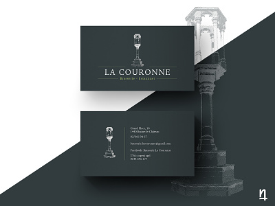 La Couronne - Brasserie / Estaminet beerbar brasserie businesscards communication creative design graphic lacouronne logo logotype print refonte