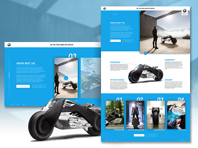 BMW Motorrad Vision Next 100 blue creative design graphic motorbike ui ui design ux ux design ux-ui website