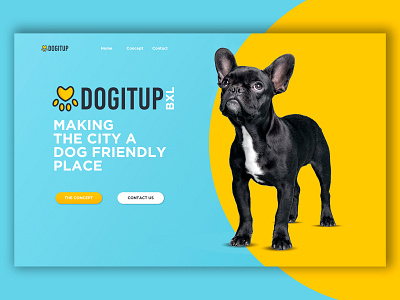 Dogitup - Making the city a dog friendly place blue blue and yellow design dog graphic ui uidesign ux ux ui uxdesign web website yellow