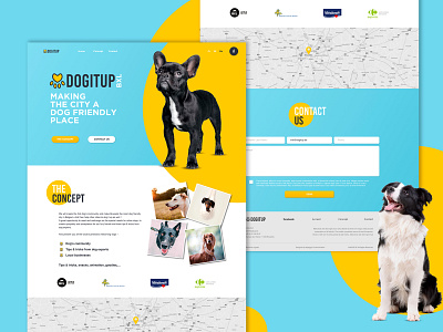 Dogitup - One page blue creative design dog graphic onepage ui ux ux ui design webdesign website yellow