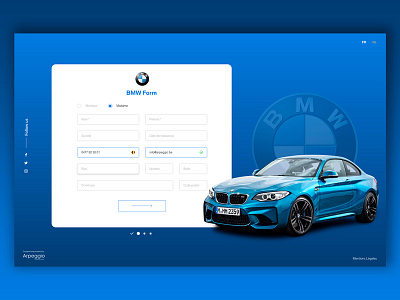 BMW Form. blue bmw car field form gradient graphic ui ui design ux ux design webdesign