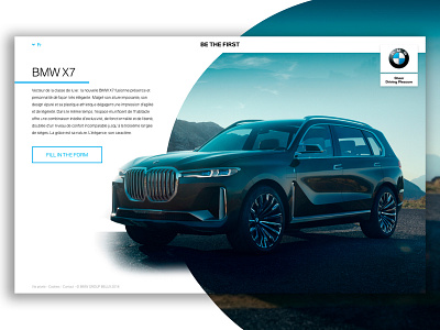 BMW Be The First - X7 car creative design desktop graphic ui ui design ux ux ui ux design website