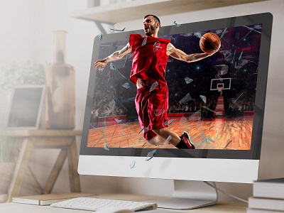 Basketball basketball creative design desktop dunk graphic red screen