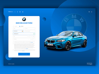 BMW Form blue bmw car circle communication creative design desktop form graphic ui ui design ux ux ui ux design ux ui website