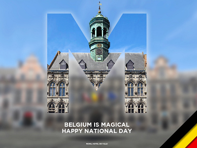 Belgium is Magical #7 belgium black capital letters creative day design graphic letter letters magical mons national national day red yellow