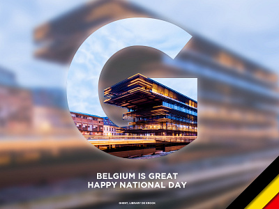 Belgium is Great #4 belgium black capital capital letters city creative design ghent graphic great letters national national day red yellow