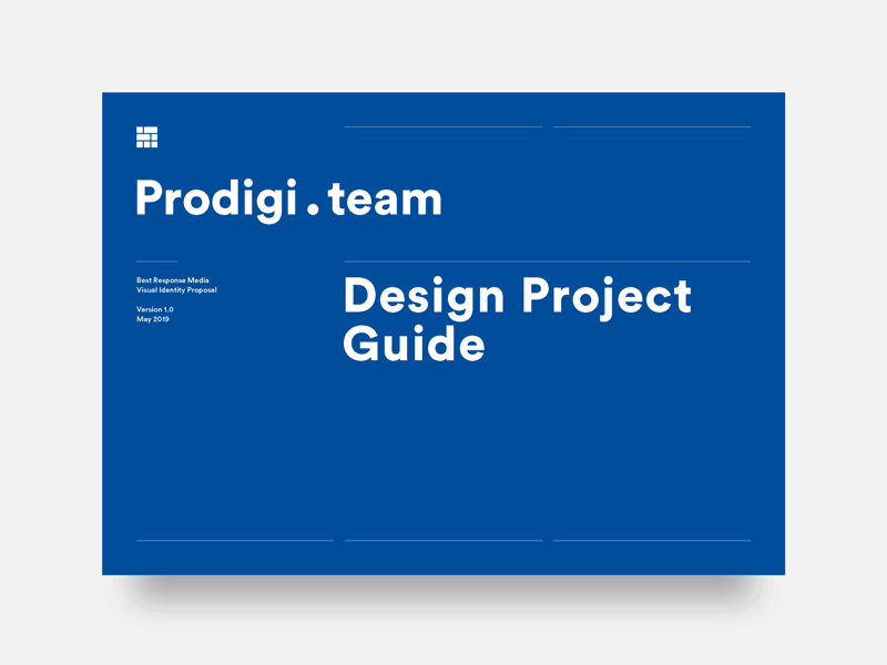 Prodigi.team - Design Project Guide art direction brand guidelines branding branding concept branding design clean corporate design ecommerce geometic grid logo layout layout design logotype project guide typography